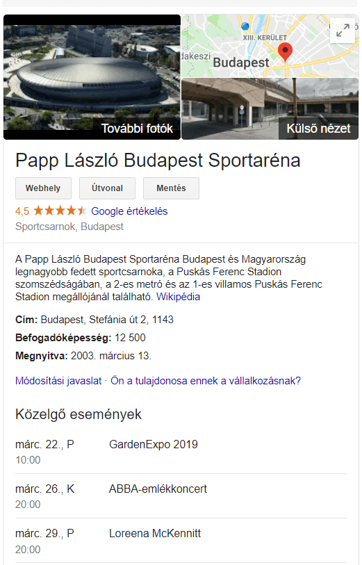 bővített esemény schema